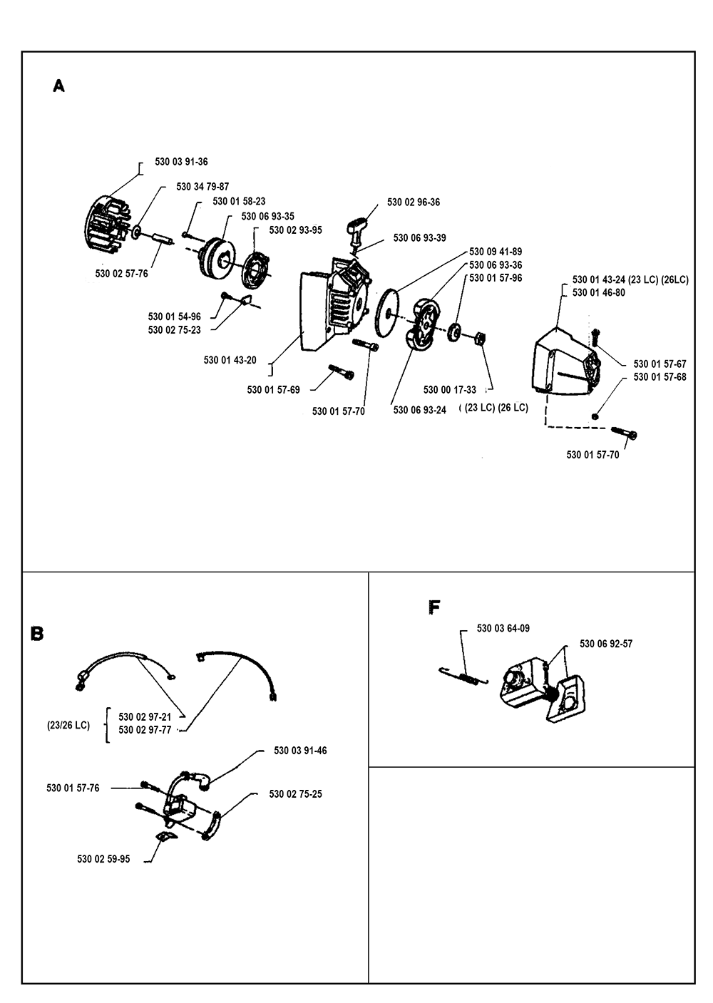 Buy Husqvarna 26 LC-(I9300005) Replacement Tool Parts | Husqvarna 26 LC